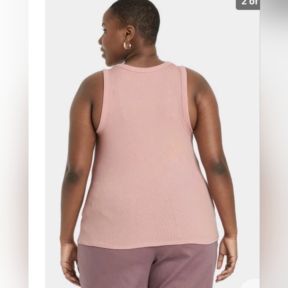 Women's Plus Size Slim Fit Rib Layer Tank Top  A New Day  Light Purple, … - Picture 8 of 9